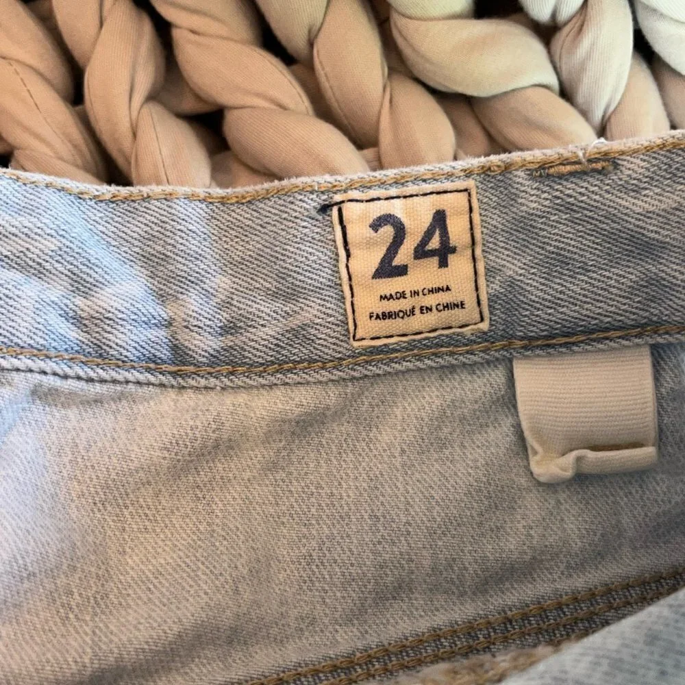Free People We the Free denim sidecar skirt 24 0 light wash